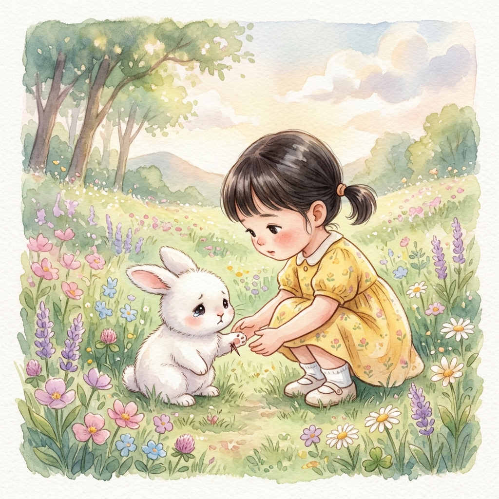 다친 토끼를 발견한 이서